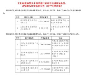 文化和旅游部注销四川创亿、山西大唐旅行社出境旅游业务